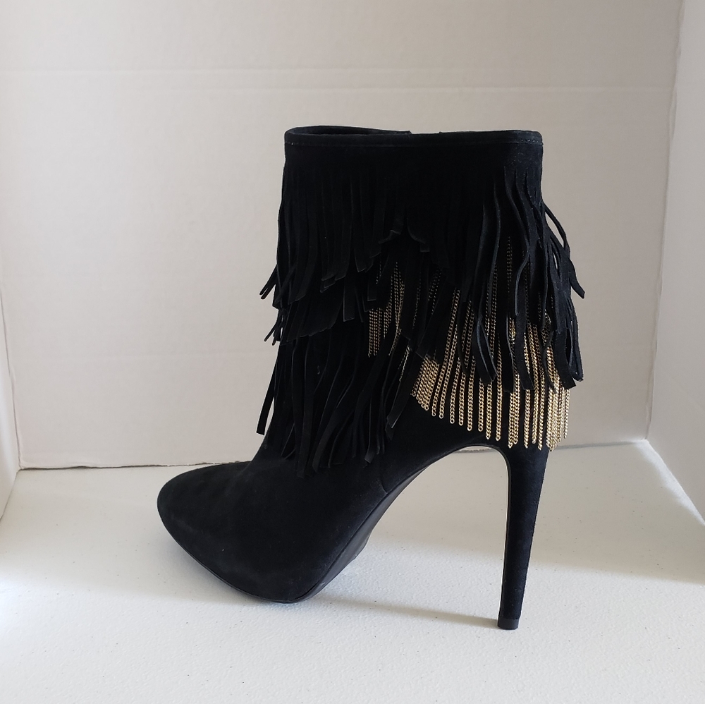 Gianni Bini Embossed Block Suede Boots Size 9.5